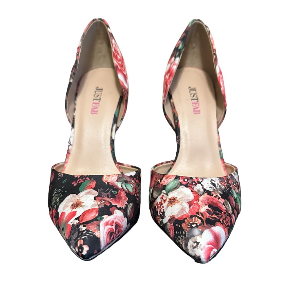 JustFab Floral Heels. Size 7.5